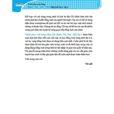 Sách - Combo Chinh phục 4 kỹ năng tiếng anh nghe - nói - đọc - viết lớp 7 - tập 1 + 2 ( GLOBAL SUCCESS )