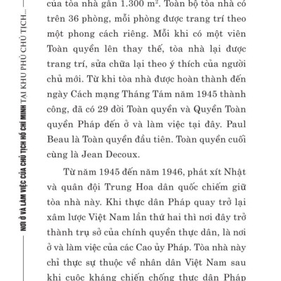 Nơi ở và làm việc của Chủ tịch Hồ Chí Minh tại Khu Phủ Chủ tịch - Hà Nội - bản in 2025