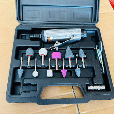 Máy mài hơi, bộ mài săm lốp xe ô tô, xe máy 10 đầu mài - 16 chi tiết, dùng hơi khí nén