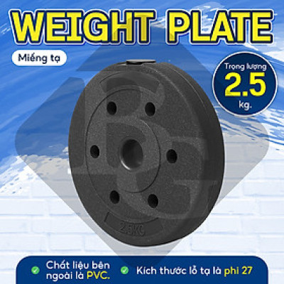 BG Bánh Tạ Nhựa 1.25kg - 20KG Đặc Ruột  - Sẵn Kho Giao Liền - Tạ Miếng Nhựa