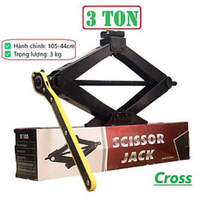 [Cross] kich 3 tấn  nâng tối đa cao 440mm, đầu sết cờ lê 17