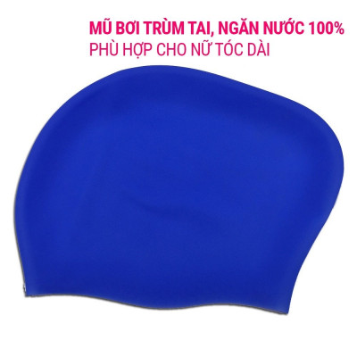 Mũ bơi người lớn chất liệu silicone cao cấp dododios dùng được cho nam, nữ ngăn nước, trùm được búi tóc dài - Mũ bơi trùm tai - Mũ bơi trùm búi tóc - Chính hãng dododios