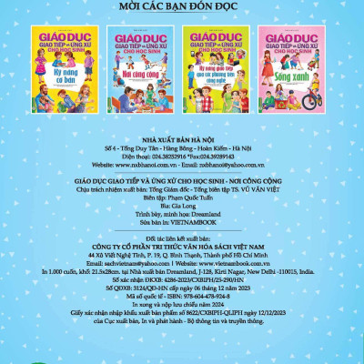 Combo Giáo Dục Giao Tiếp Và Ứng Xử Cho Học Sinh (4 Quyển): Kỹ Năng Cơ Bản + Kỹ Năng Giao Tiếp Qua Các Phương Tiện Công Nghệ + Nơi Công Cộng + Sống Xanh