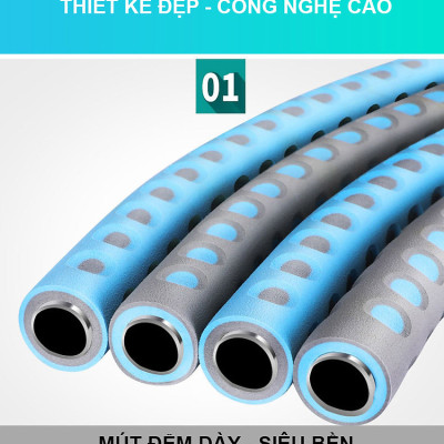 Vòng Lắc Eo Giảm Mỡ Bụng Lõi Thép Không Gỉ Bọc Mút Xốp, Có Thể Điều Chỉnh Cân Nặng - Chính Hãng Amalife