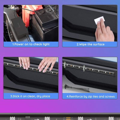 Đèn LED gầm ô tô Govee RGBIC Exterior Car Underglow Light H6184 | Kháng nước, cảm biến nhạc RGB 16 triệu màu