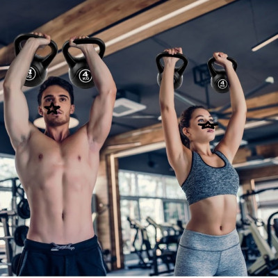 Tạ Ấm 4kg,6kg,8kg,10Kg,12Kg  Chất Liệu Bọc Nhựa PE Lõi Bê Tông Tập Chống Ồn Thể Dục Thể Thao Hiệu Quả