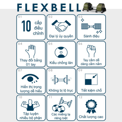 Nuobell flexbell - 01 quả tạ tay 20kg/ 02 quả tạ tay 40kg (10 cấp điều chỉnh trọng lượng) tập gym tập thể dục tập tạ tập luyện cơ bắp.