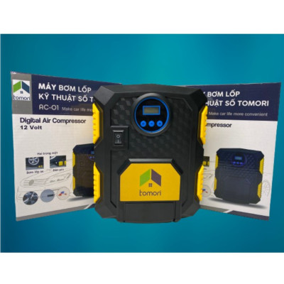 ÁY BƠM LỐP Ô TÔ TỰ NGẮT TOMORI 12V (Bảo hành 12 tháng)