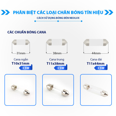 Combo 10 Bóng Đèn Cana Ngắn Trung Dài OSRAM NEOLUX Lắp Đèn La Phông, Đèn Trần Xe Ô tô Du Lịch, Xe Tải - Nhập Khẩu Chính Hãng