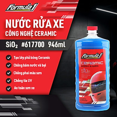 Dung Dịch Rửa Xe Ceramic SiO2 FORMULA 1 617700 946ml 2 Trong 1 Rửa & Phủ Bóng Chống Tia UV - Nhập Khẩu Chính Hãng