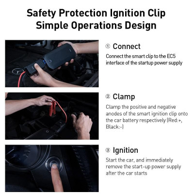 Bộ kích nguồn dùng cho xe ô tô Baseus Super Energy Car Jump Starter（8000mAh, 5V/2.4A Power Bank, Car Battery Booster12V)