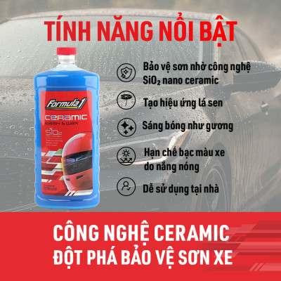 Dung Dịch Rửa Xe Ceramic SiO2 FORMULA 1 617700 946ml 2 Trong 1 Rửa & Phủ Bóng Chống Tia UV - Nhập Khẩu Chính Hãng