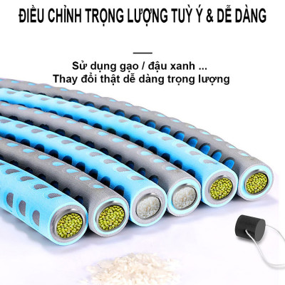 Vòng Lắc Eo Giảm Mỡ Bụng Lõi Thép Không Gỉ Bọc Mút Xốp, Có Thể Điều Chỉnh Cân Nặng - Chính Hãng Amalife