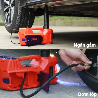 Bộ nâng kích gầm điện, kiêm máy bơm lốp tự ngắt 2 trong 1 Thương hiệu Đức ROGTZ TY-EHJ03, Tải 5 Tấn - Hàng Nhập Khẩu, BH 12 Tháng