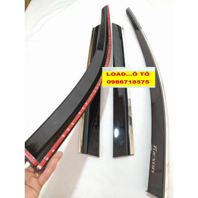 Bộ Vè Che Mưa Huyndai Tucson 2022-2023 Mẫu Vè Chỉ Inox, Đen Cao Cấp