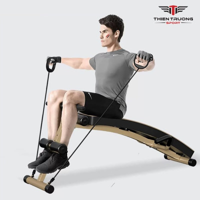 Ghế tập bụng đa năng DDS-1127F điều chỉnh độ dốc 5 cấp, kèm dây kéo tập tay chịu tải 120kg thích hợp tập tại nhà