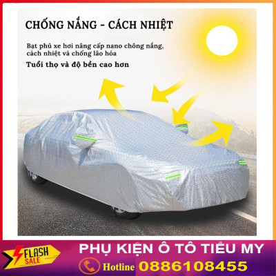 Bạt Phủ Xe Ô Tô Kia Morning, Soluto, Cerato, Seltos, K3, Rondo, Optima, Chất Liệu Tráng Nhôm 3 lớp