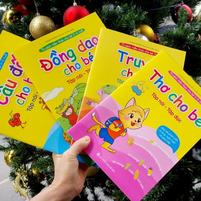 Sách - Tuyển tập Thơ - Truyện - Đồng dao - Câu đố cho bé từ 0-6 tuổi (sách có kèm file nghe) giúp trẻ tập nói tập đọc