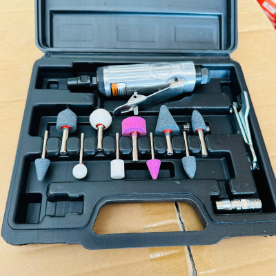 Máy mài hơi, bộ mài săm lốp xe ô tô, xe máy 10 đầu mài - 16 chi tiết, dùng hơi khí nén