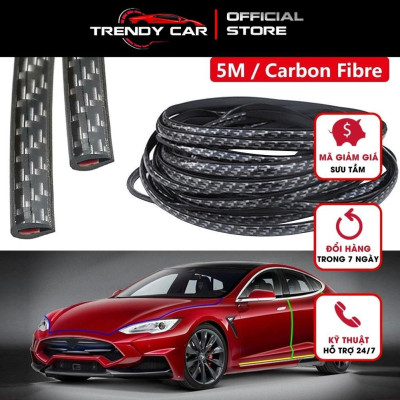 5 Mét Carbon Sợi Cửa Xe Ô Tô Chống Va Chạm Dây Ốp Lưng Sần Viền Cạnh Trầy Xước Bảo Vệ tạo Kiểu Trang Trí Xe Hơi