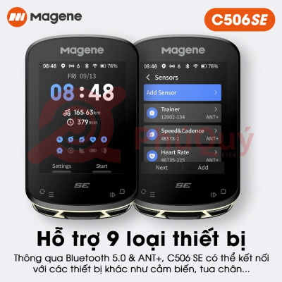Đồng Hố Tốc Độ Xe Đạp Dẫn Đường Magene C506 SE IPS 2.4 inch GPS WiFi Bluetooth Tương Thích Garmin Strava Hỗ Trợ Android iOS