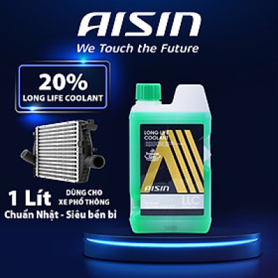 Nước Làm Mát Động Cơ Màu Xanh Lá AISIN Long Life Coolant 20% 1 Lít LCPM20A1LG - Nhập Khẩu Chính Hãng