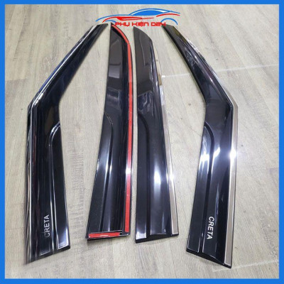 Vè che mưa cho xe ô tô Creta 2022-2023 chỉ inox cao cấp