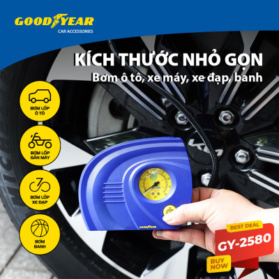 Máy Bơm Lốp Xe GOODYEAR GY-2580 Mini Tiện Dụng - Nhập Khẩu Chính Hãng