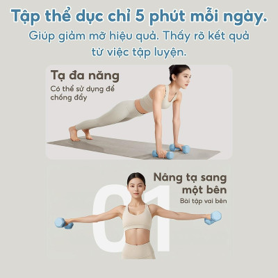 Tạ tay Tay Nhựa 314 - 4KG cao cấp Tập Gym tại nhà (hàng nhập khẩu)