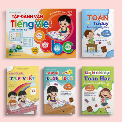 Combo 5 cuốn Tự tin vào lớp 1: Tập đánh vần - Toán Tư duy - Bước đầu Tập viết - Cùng bé Chinh phục Toán học - Giúp bé Luyện đọc