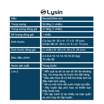 Nuobell flexbell - 01 quả tạ tay 20kg/ 02 quả tạ tay 40kg (10 cấp điều chỉnh trọng lượng) tập gym tập thể dục tập tạ tập luyện cơ bắp.