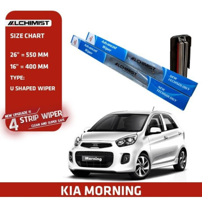 Combo 2 Gạt Mưa Xe Ô tô KIA Loại Silicon 4 Lưỡi Cao Cấp, Thiết Kế Thông Minh, Gạt Êm Và Sạch Hơn