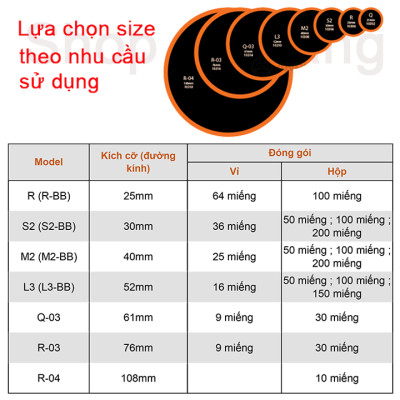 Hộp vá săm Q-03 Maruni - Nhật Bản (30 miếng/hộp)