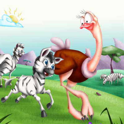 Thế Giới Tuyệt Vời Của Động Vật - Đà Điểu Và Ngựa Vằn