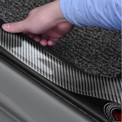 Miếng Dán Sợi Carbon Chống Va Chạm Chống Xước Chống Trượt Bảo Vệ Xe Dài 1 mét Rộng 5cm