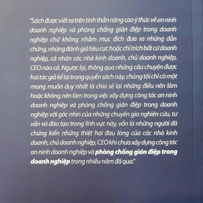 Sổ Tay CEO – Phòng Chống Gián Điệp Trong Doanh Nghiệp