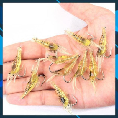  Bộ 10 mồi câu cá giả hình tôm có kèm lưỡi câu siêu nhậy_ LURE _38 