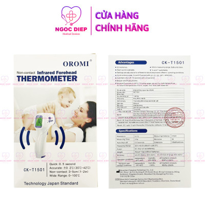 Nhiệt kế điện tử hồng ngoại OROMI CK-T1501 - Máy đo thân nhiệt - Hàng chính hãng