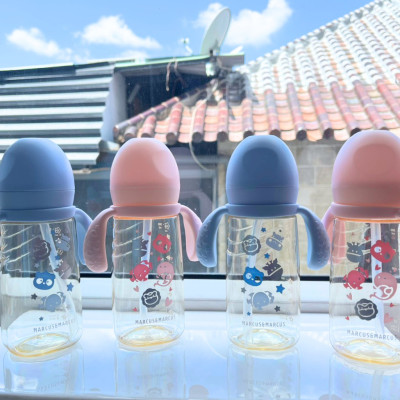 Bình Tập Uống Chuyển Tiếp PPSU  Marcus & Marcus 300ml Cho Bé Từ 6 Tháng – Xanh, Hồng