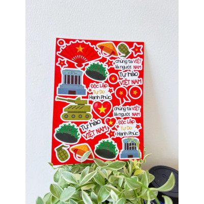 [Quà tặng kèm không bán - sticker ngẫu nhiên] Sticker Quốc Khánh 2/9, Sticker Yêu Nước