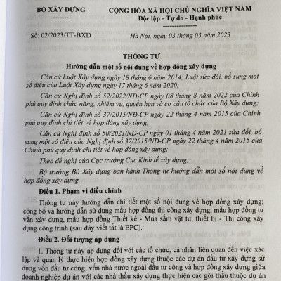 Hướng Dẫn Một Số Nội Dung Về Hợp Đồng Trong Xây Dựng