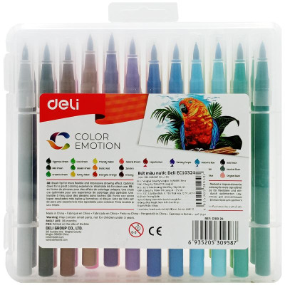 Hộp 24 Bút Lông Màu Cọ Mềm - Deli EC10324