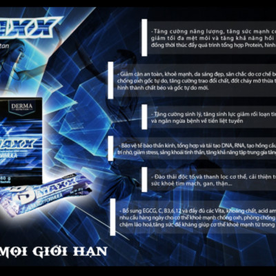 DMAXX thức uống bổ sung vitamin năng lượng có đường DAMODE 12 gói dùng thử màu xanh