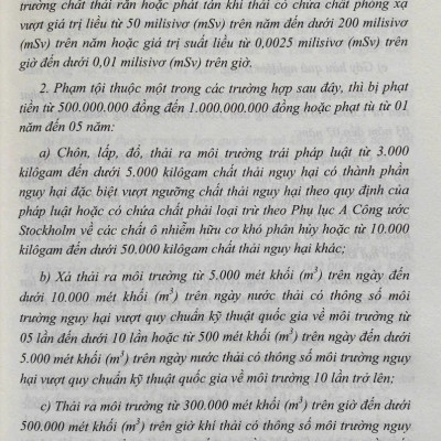 Bình luận Bộ luật hình sự năm 2015- Phần thứ hai Các tội phạm (Chương XIX- Các tội phạm về môi trường)