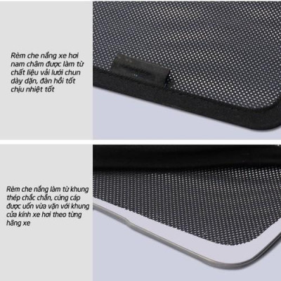 Chắn nắng dành cho xe Toyota Corolla Cross 2020 2021, Bộ 4 miến vải lưới gắn nam châm hút