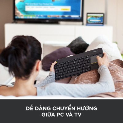 Bàn Phím Không Dây Logitech K400 PLUS - Hàng Chính Hãng