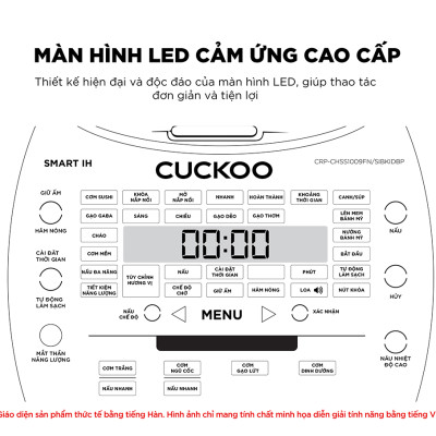 Nồi cơm điện tử áp suất cao tần Cuckoo 1.8L CRP-CHSS1009FN (Màu nâu) - Hàng chính hãng