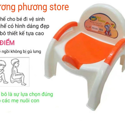✅ Bô ghế vệ sinh cho bé - Bô ghế Thiết kế: 4 chân vững chắc, tựa lưng chống gù, tay vịn chắc chắn, giúp bé ngồi vệ sinh đúng tư thế và thoải mái hơn