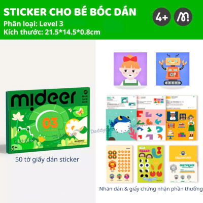 *TẶNG KÈM KÉO* Đồ Chơi Trí Tuệ Sticker cho bé Let’s Play With Stikers, Đồ Chơi Giáo Dục Sáng Tạo