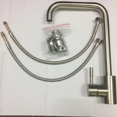 Vòi chậu rửa bát nóng, lạnh Inox sus 304 cần vuông cắm chậu KAN HD ZY+2 Dây cấp chân đồng